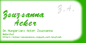 zsuzsanna acker business card